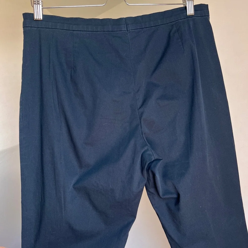 Bogner Trousers Size 10 Long Womens Navy Blue Straight Leg Stretch Cotton Pants
